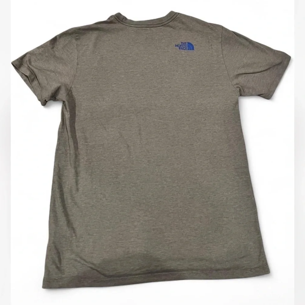 The North Face Gray Tee with Blue and Red Logo